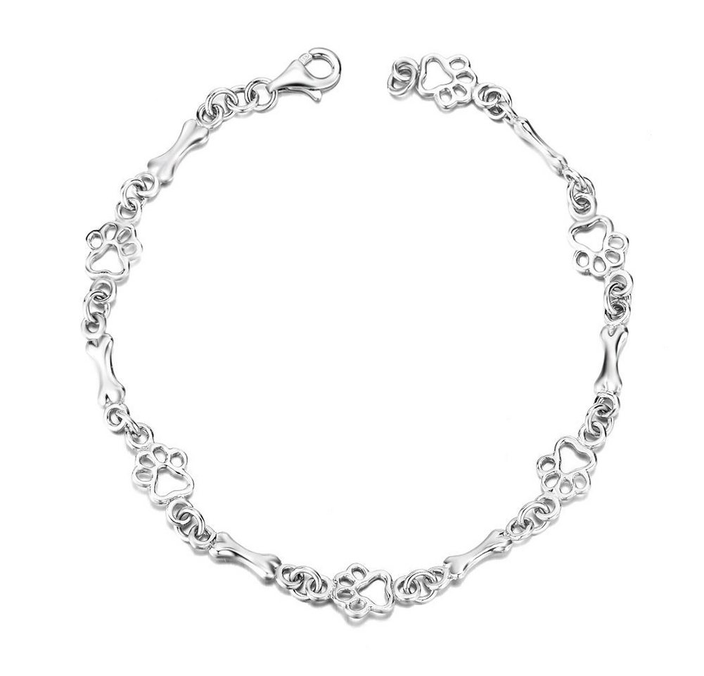 Schmuck-Elfe Silberarmband Tierfreunde Pfote & Knochen, 925 Silber von Schmuck-Elfe