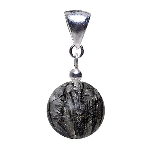 Anhänger aus Turmalin-Quarz Edelstein Kugel grau-schwarz & 925 Silber Halsschmuck Anhänger aus Turmalin-Quarz Edelstein Kugel grau-schwarz & 925 Silber Halsschmuck von Schmuck Krone