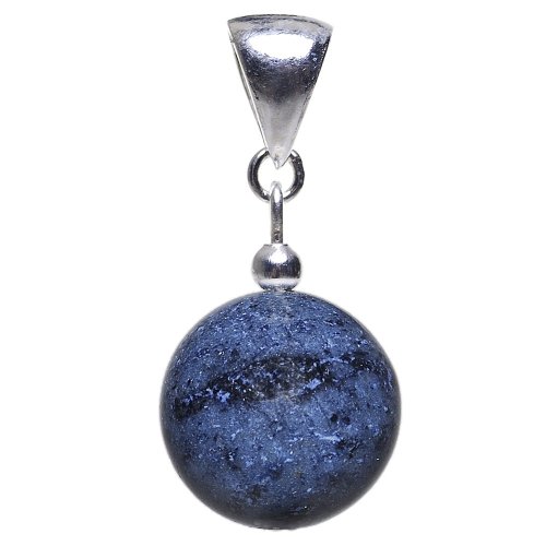Anhänger aus Dumortierit & 925 Silber Edelstein Kugel dunkelblau-violett Halsschmuck Damen von Schmuck Krone