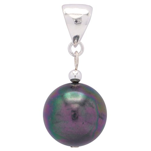 Anhänger aus Perle Muschelkernperle & 925 Silber Ø16mm grau Anthrazit Damen Anhänger aus Perle Muschelkernperle & 925 Silber Ø16mm grau Anthrazit Damen von Schmuck Krone