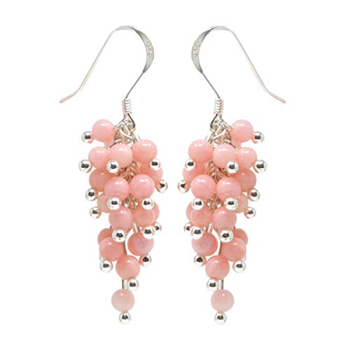 Ohrhänger in Traubenform aus Pfirsich-Koralle & 925 Silber Ohrringe Ohrschmuck von Schmuck Krone