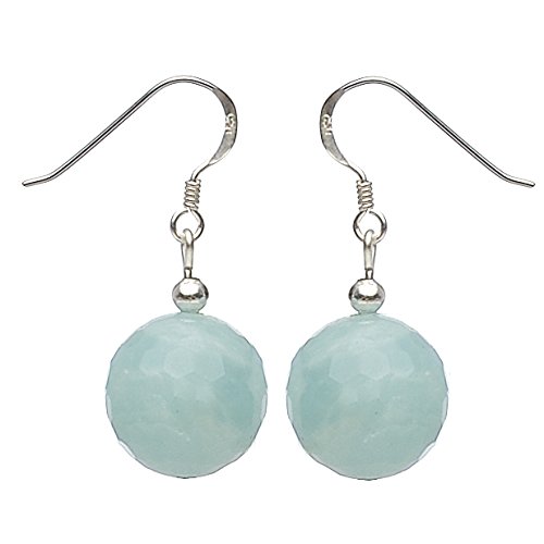 Ohrringe Ohrhänger aus echtem Amazonit 925 Silber Amazonenstein bläulich-grün Damen von Schmuck-Krone - Edelsteinschmuck