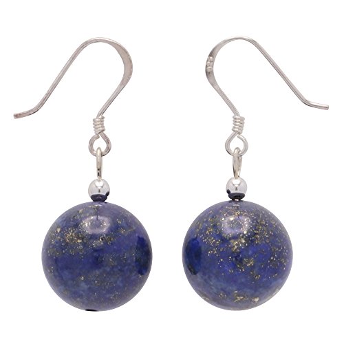 Ohrringe Ohrhänger aus echtem Lapis-Lazuli & 925 Silber blau dunkelblau Damen von Schmuck Krone