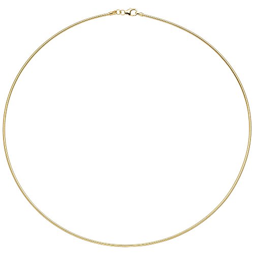 1,5mm Halsreif Omegareif 925 Silber gelbgold vergoldet 45cm Halsschmuck Damen von Schmuck Krone