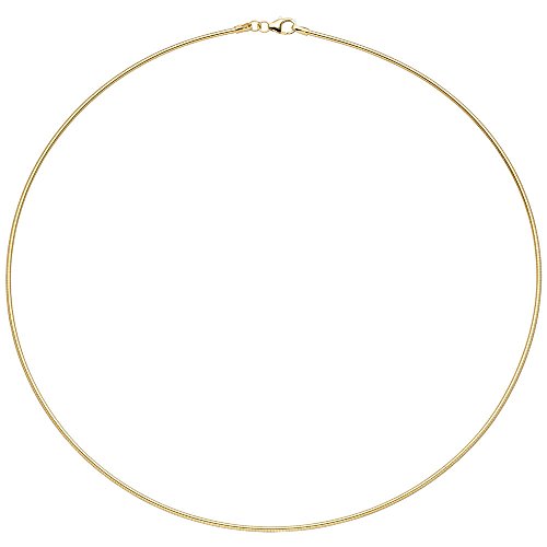 1,5mm Halsreif Omegareif 925 Silber gelbgold vergoldet 45cm Halsschmuck Damen von Schmuck Krone