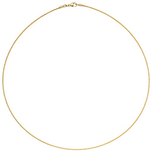 1.1mm Halsreif Reif Kette rund 750 Gold Gelbgold 45cm Halskette Halsschmuck von Schmuck Krone