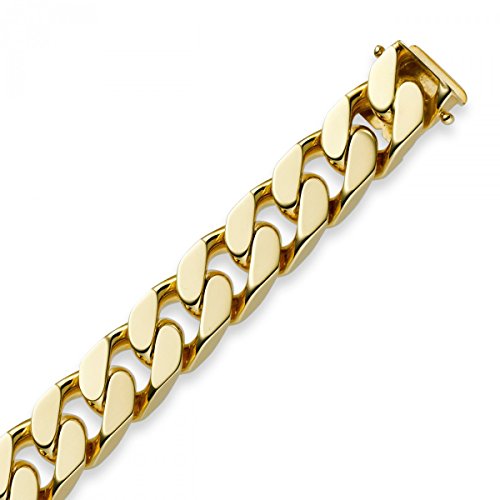 12mm Armband Armkette Panzerarmband 585 Gold Gelbgold massiv 22cm Herren von Schmuck Krone