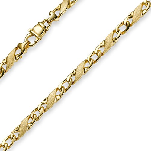 Schmuck Krone 4,5mm Armband Armkette Rockwell X-Panzer 585 Gold Gelbgold matt/glänzänd 19cm von Schmuck Krone