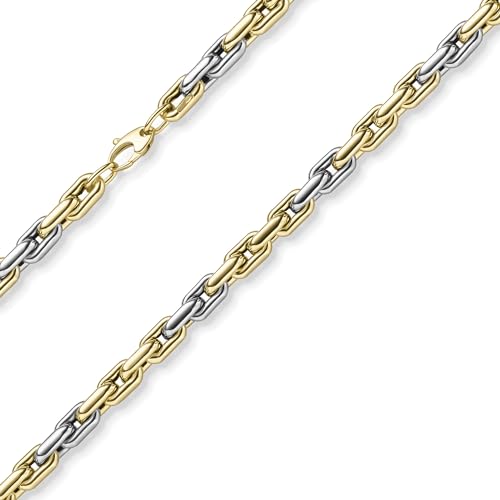 6,5mm Phantasie Armband Armkette Armschmuck aus 585 Gold gelb/weiß bicolor 19cm von Schmuck Krone