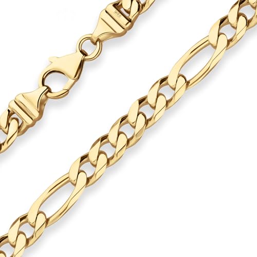 6mm Armband Figarokette diamantiert Armschmuck aus 585 Gold Gelbgold matt 19cm von Schmuck Krone