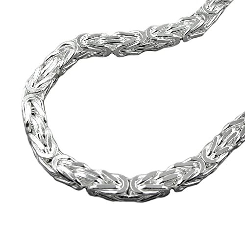 6mm Königskette Halskette Collier diamantiert aus 925 Silber 60cm Herren von Schmuck Krone