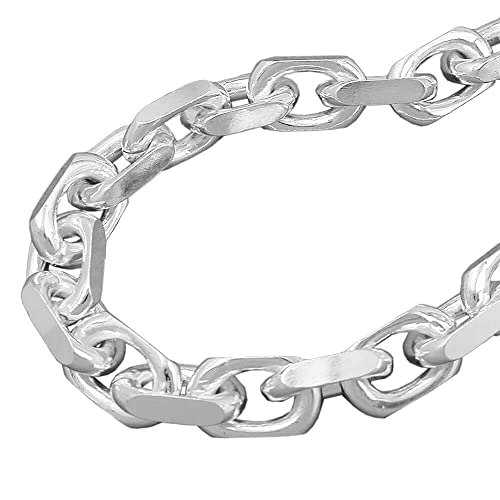 8mm Ankerkette Halskette aus 925 Silber diamantiert massiv 60cm Herren von Schmuck Krone