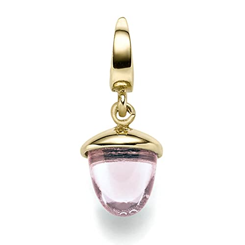 Anhänger Einhänger Eichelnuss 9,5x23mm aus 585 Gold Gelbgold mit Amethyst lila violett von Schmuck Krone