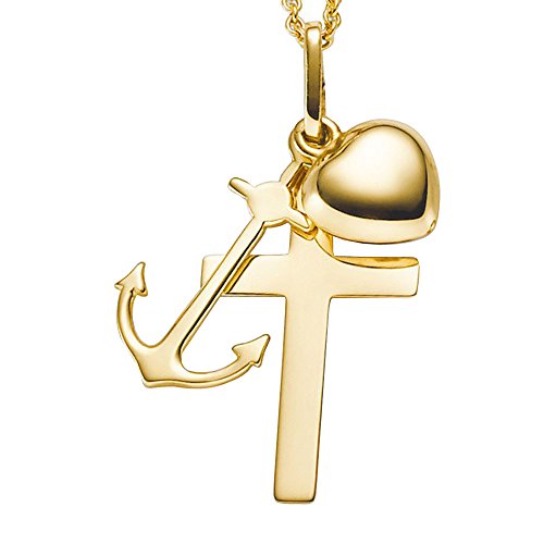 Anhänger Glaube-Liebe-Hoffnung 585 Gold Gelbgold 12x30mm Halsschmuck Damen von Schmuck Krone