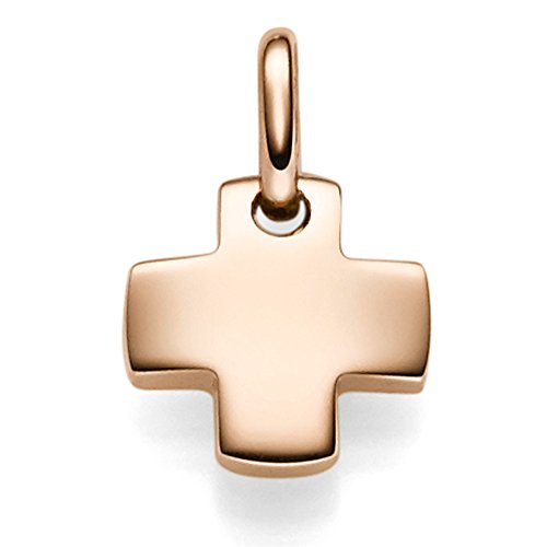 Anhänger Kreuz symmetrisch 10,5x15,5mm aus 585 Gold Rotgold flach massiv Unisex von Schmuck Krone