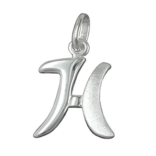 Anhänger Silberanhänger Buchstabe H aus echtem 925 Silber Unisex von Schmuck Krone