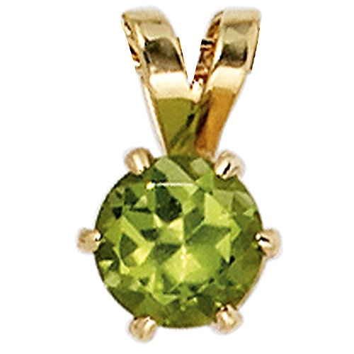 Anhänger mit Peridot grün & 585 Gold Gelbgold Halsschmuck Damen von Schmuck Krone