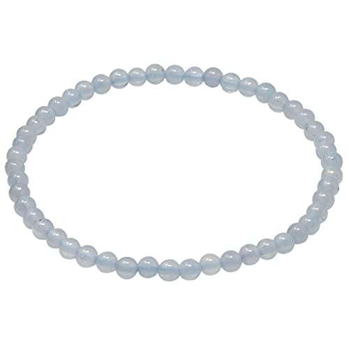 Armband Armschmuck aus Edelstein Aquamarin hellblau Ø 4mm endlos dehnbar 18,5cm von Schmuck Krone