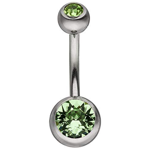 Bauchnabel Piercing aus Edelstahl mit Swarovski Element grün Ø7,9mm Damen von Schmuck Krone