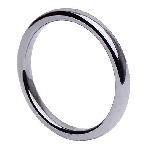 Schmuck Krone Dünner Ring aus Hämatit 3mm breit rund grau dunkelgrau schmal schlicht Steinring, Ringgröße:Innenumfang 49mm ~ Ø15.6mm von Schmuck Krone