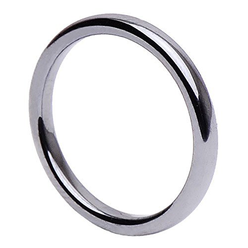 Schmuck Krone Dünner Ring aus Hämatit 3mm breit rund grau dunkelgrau schmal schlicht Steinring, Ringgröße:Innenumfang 64mm ~ Ø20.4mm von Schmuck Krone