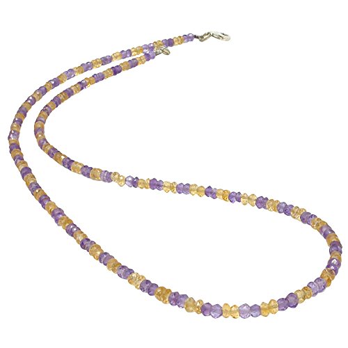 Edelsteinkette Kette Collier aus Amethyst & Citrin & Silber gelb violett Damen von Schmuck Krone