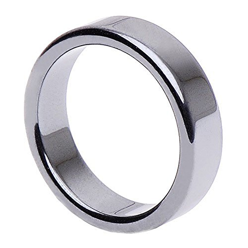 Hämatit Ring Fingerring Fingerschmuck Unisex schlicht flach glatt grau Steinring, Ringgröße:Innenumfang 64mm ~ Ø20.4mm von Schmuck Krone