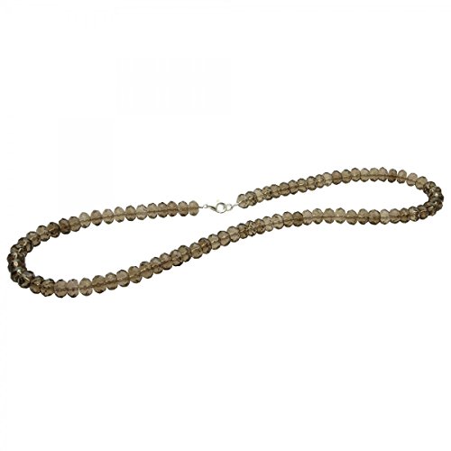 Kette Collier aus Rauchquarz braun facettiert Rauchquarzkette Halskette Damen von Schmuck Krone