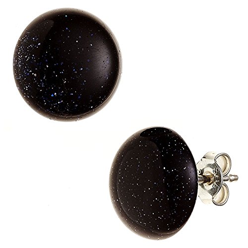 Ohrstecker Blaufluss 10mm 925 Silber dunkelblau Ohrringe Ohrschmuck Damen von Schmuck Krone