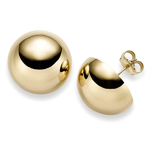 Ohrstecker Ohrschmuck Halbkugel 18mm 585 Gold Gelbgold glatt glänzend von Schmuck Krone