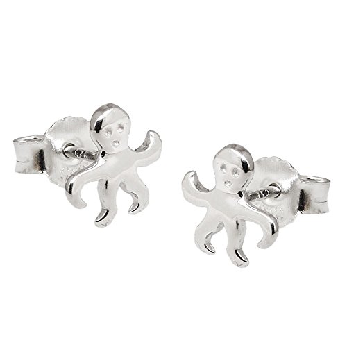 Ohrstecker Stecker Ohrringe Ohrschmuck Krake Octopus 925 Silber Kinder von Schmuck Krone