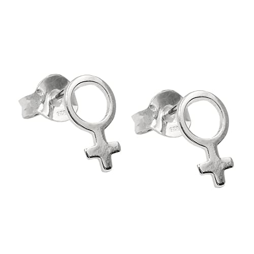 Paar kleine Ohrstecker 9x5mm Symbol Weiblichkeit 925 Silber glänzend schlicht von Schmuck Krone