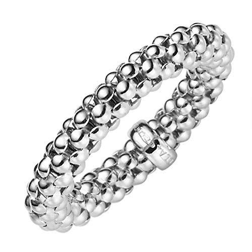 Ring Damenring Fingerring elastisch Himbeer Breite 4mm aus 585 Gold Weißgold, Ringgröße:Innenumfang 50mm ~ Ø15.9mm von Schmuck Krone