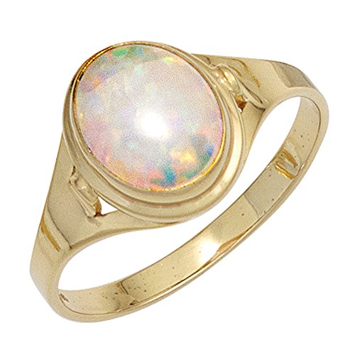 Ring Damenring mit Opal oval 333 Gold Gelbgold Opalring Goldring Fingerring, Ringgröße:Innenumfang 60mm ~ Ø19.1mm Ring Damenring mit Opal oval 333 Gold Gelbgold Opalring Goldring Fingerring, Ringgröße:Innenumfang 60mm ~ Ø19.1mm von Schmuck Krone
