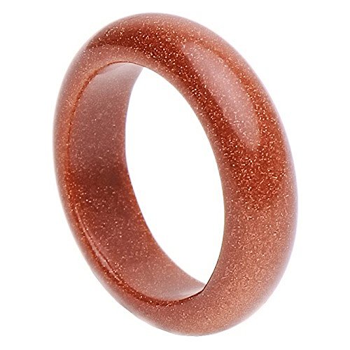 Ring aus Goldfluss creme-braun glatt mit Glitzern Fingerring Damen schlicht, Ringgröße:Innenumfang 54mm ~ Ø17.2mm von Schmuck Krone