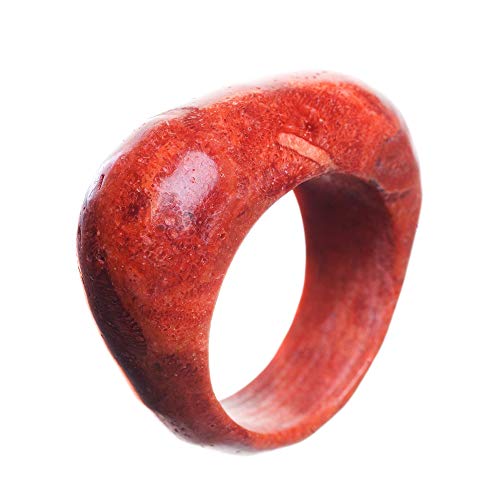 Ring aus Koralle Schaumkoralle rot massiv glatt Korallenring Fingerring, Ringgröße:Innenumfang 70mm ~ Ø22.3mm von Schmuck Krone