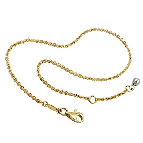 Rundankerkette Fußkette Fußkettchen bicolor 375 Gold 25cm Fußschmuck Damen von Schmuck Krone