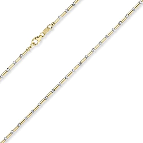 Schmuck Krone 1,9mm Armband Stabchen-Kugel diamantiert aus 585 Gold gelb/weiß bicolor 19cm von Schmuck Krone