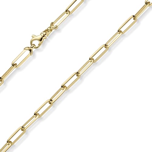 Schmuck Krone 4,5mm Armband Paper-Clip Kette Armkette aus 585 Gold Gelbgold massiv 21cm von Schmuck Krone