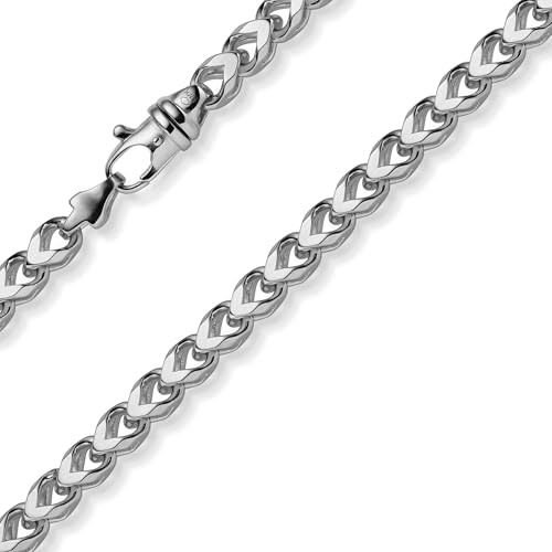 Schmuck Krone 6,5mm Franco Kette Halskette Collier aus 585 Gold Weißgold massiv 65cm Herren von Schmuck Krone