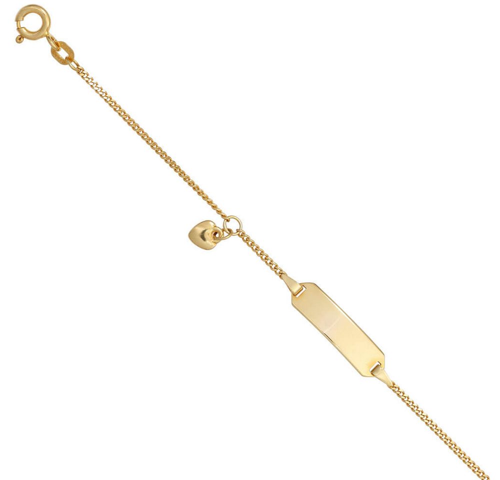 Schmuck Krone Goldarmband Armband Schildband mit Herz 585 Gold Gelbgold Kinder Armschmuck 14cm von Schmuck Krone