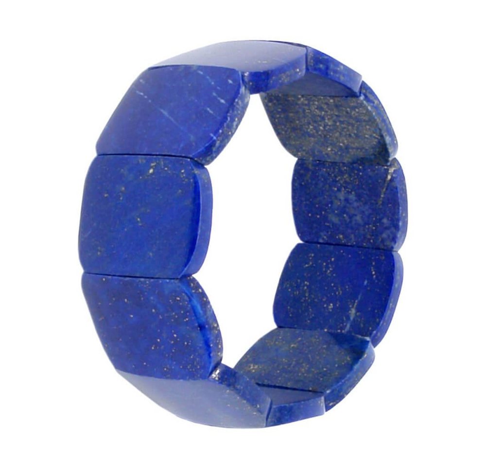 Schmuck Krone Armband Armband aus Edelstein Lapis-Lazuli 25mm breit Naturstein blau glatt dehnbar Ø6cm von Schmuck Krone