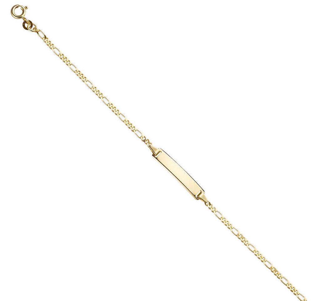 Schmuck Krone Goldarmband Schildband Figarokette Schildarmband für Gravur ID 333 Gelbgold 16,5-18,5cm von Schmuck Krone