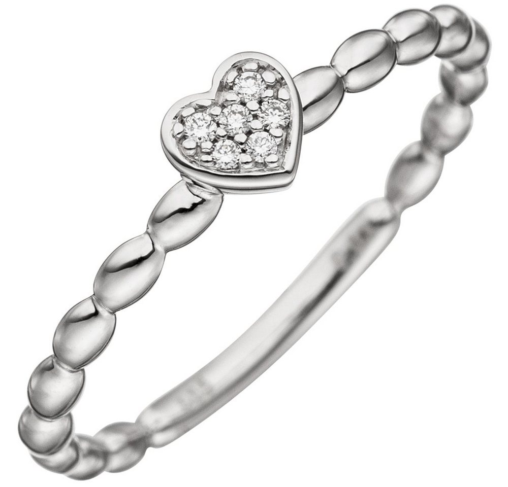 Schmuck Krone Diamantring Ring Herz mit 6 Brillanten, 585 Weißgold, Gold 585 Schmuck Krone Diamantring Ring Herz mit 6 Brillanten, 585 Weißgold, Gold 585 von Schmuck Krone