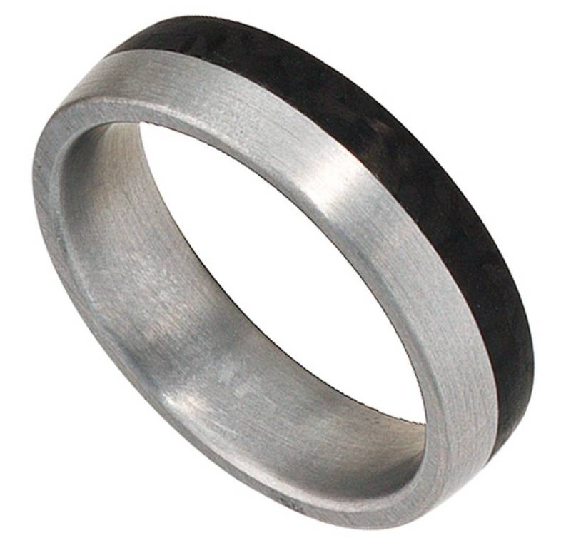 Schmuck Krone Fingerring Partnerring Edelstahl, Carbon, Unisex von Schmuck Krone