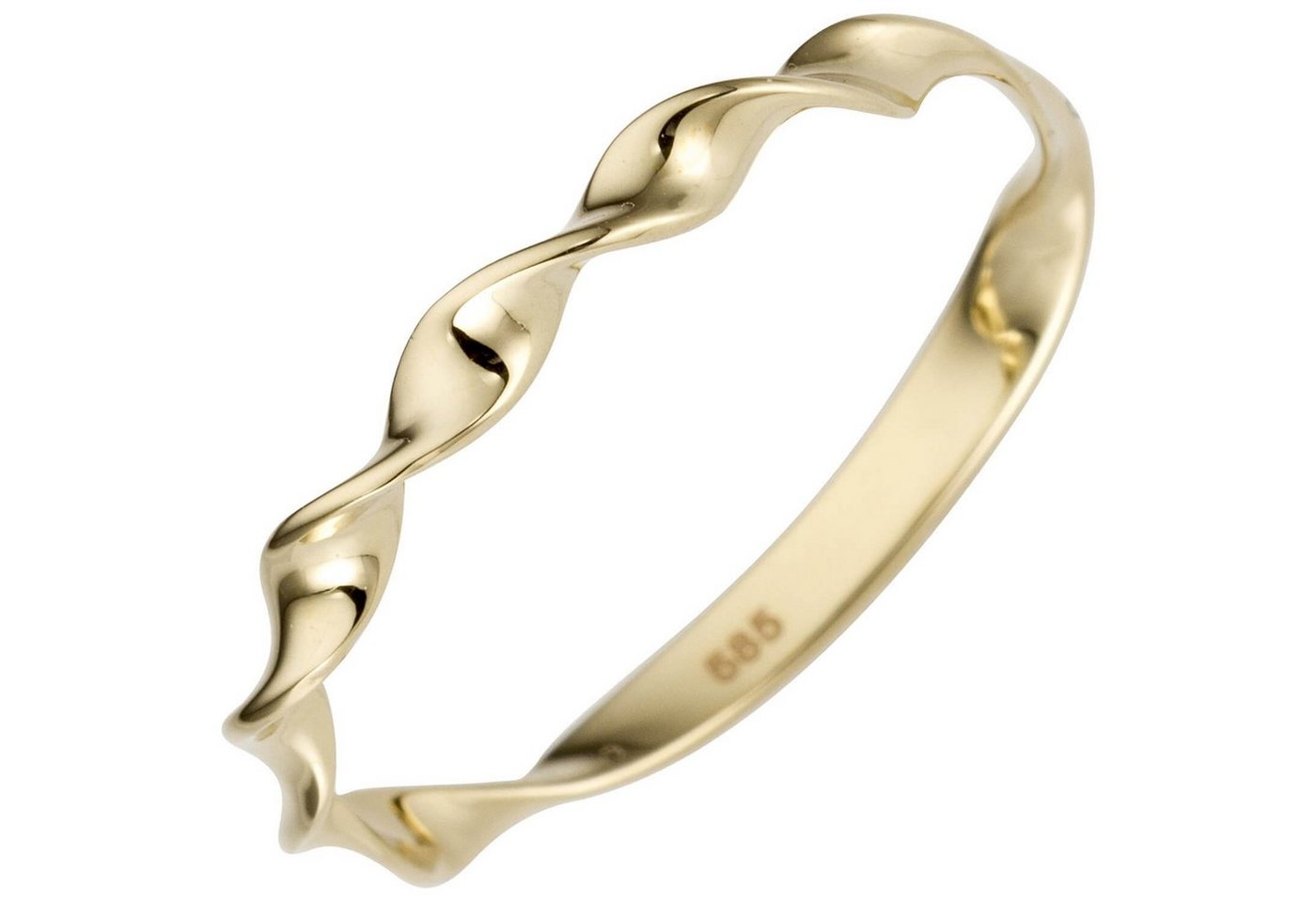 Schmuck Krone Fingerring Ring Damenring aus 585 Gold Gelbgold gedreht glänzend schlicht Breite 2,2mm, Gold 585 von Schmuck Krone