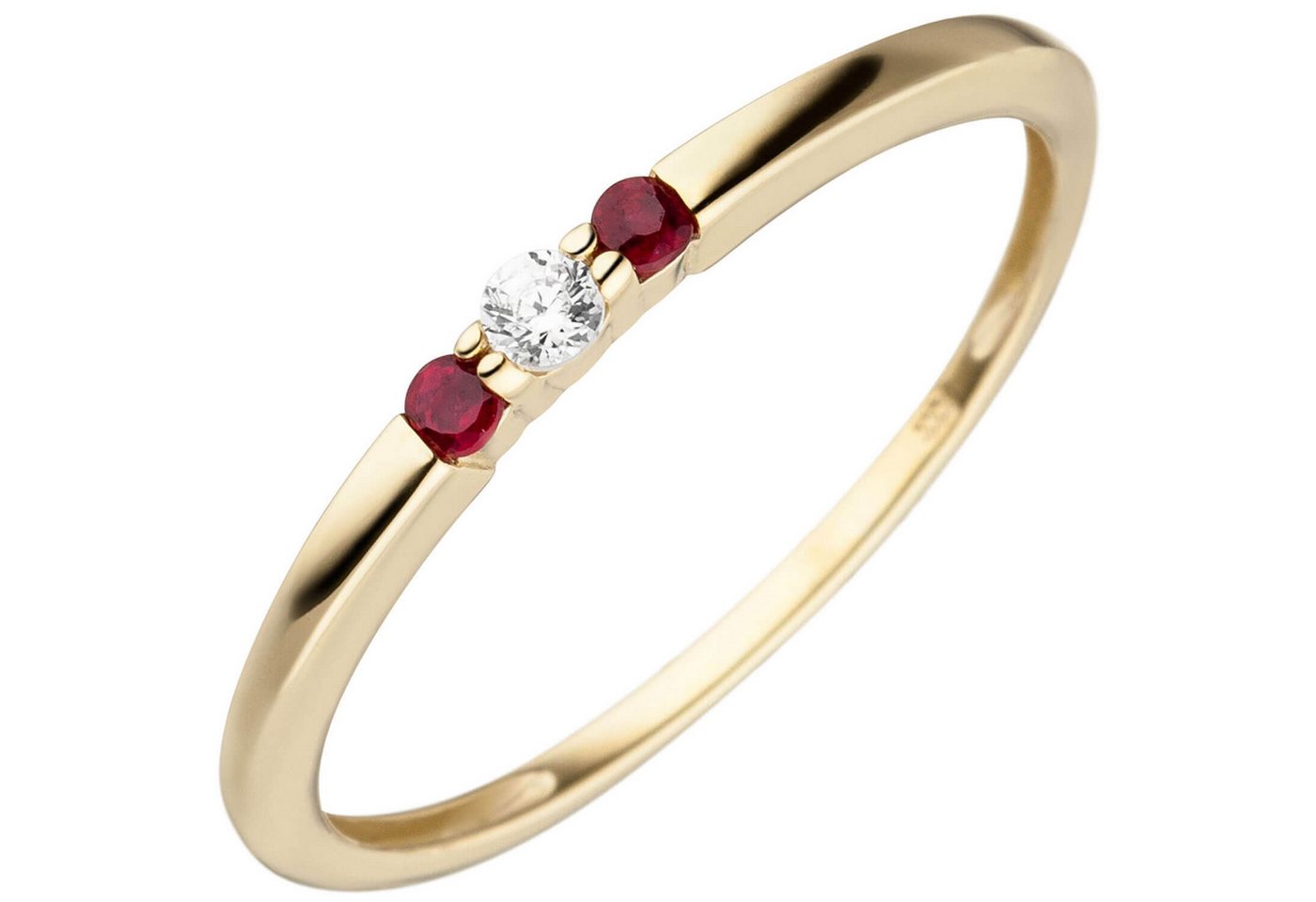 Schmuck Krone Goldring Ring aus 333 Gelbgold mit Rubin & Zirkonia, Gold 333 Schmuck Krone Goldring Ring aus 333 Gelbgold mit Rubin & Zirkonia, Gold 333 von Schmuck Krone