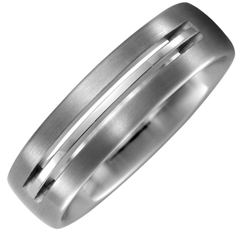Schmuck Krone Fingerring Ring aus Titan mattiert, 6,5mm breit von Schmuck Krone