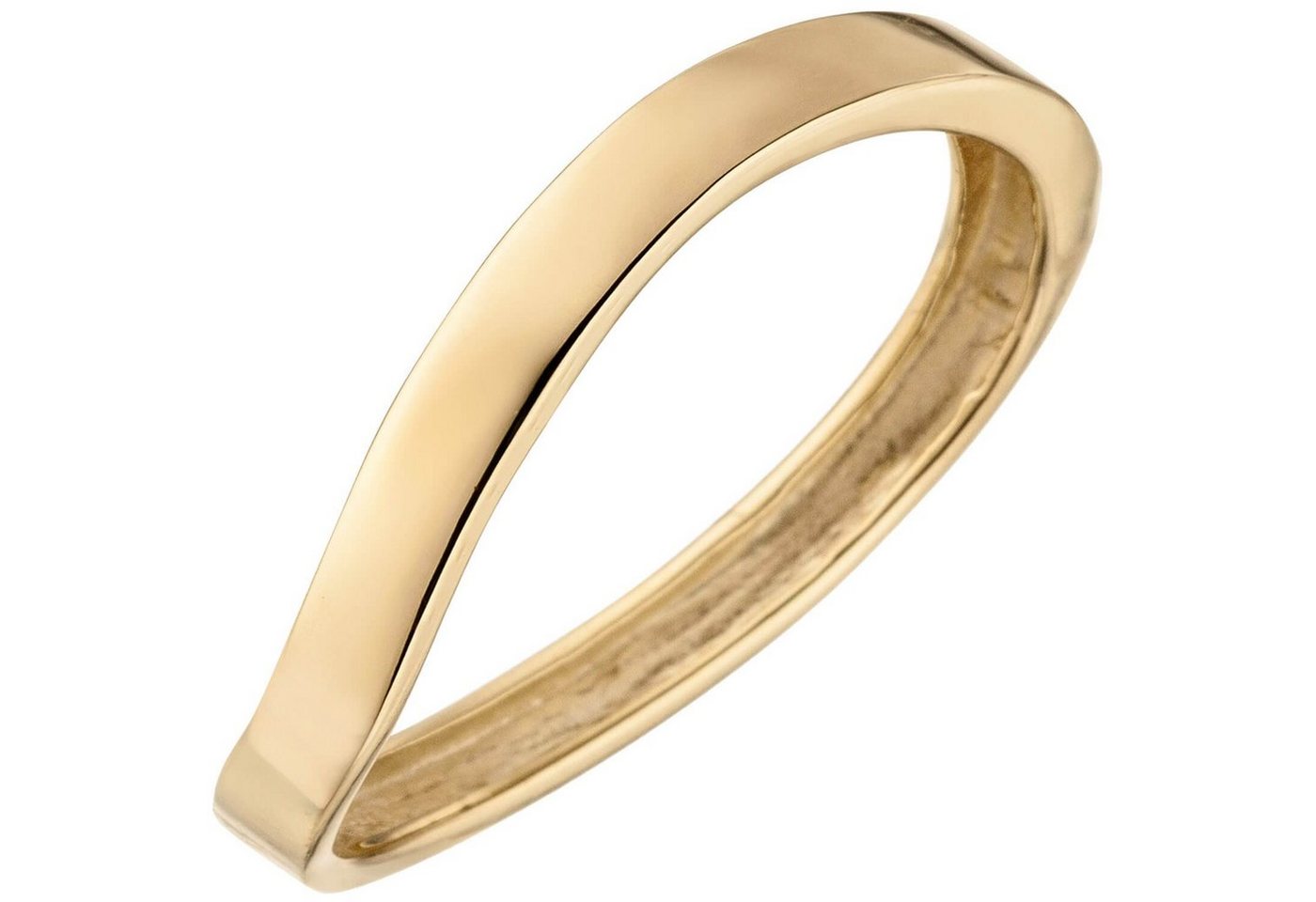 Schmuck Krone Fingerring Ring gebogener Damenring aus 375 Gold Gelbgold Gelbgoldring Fingerschmuck, Gold 375 von Schmuck Krone