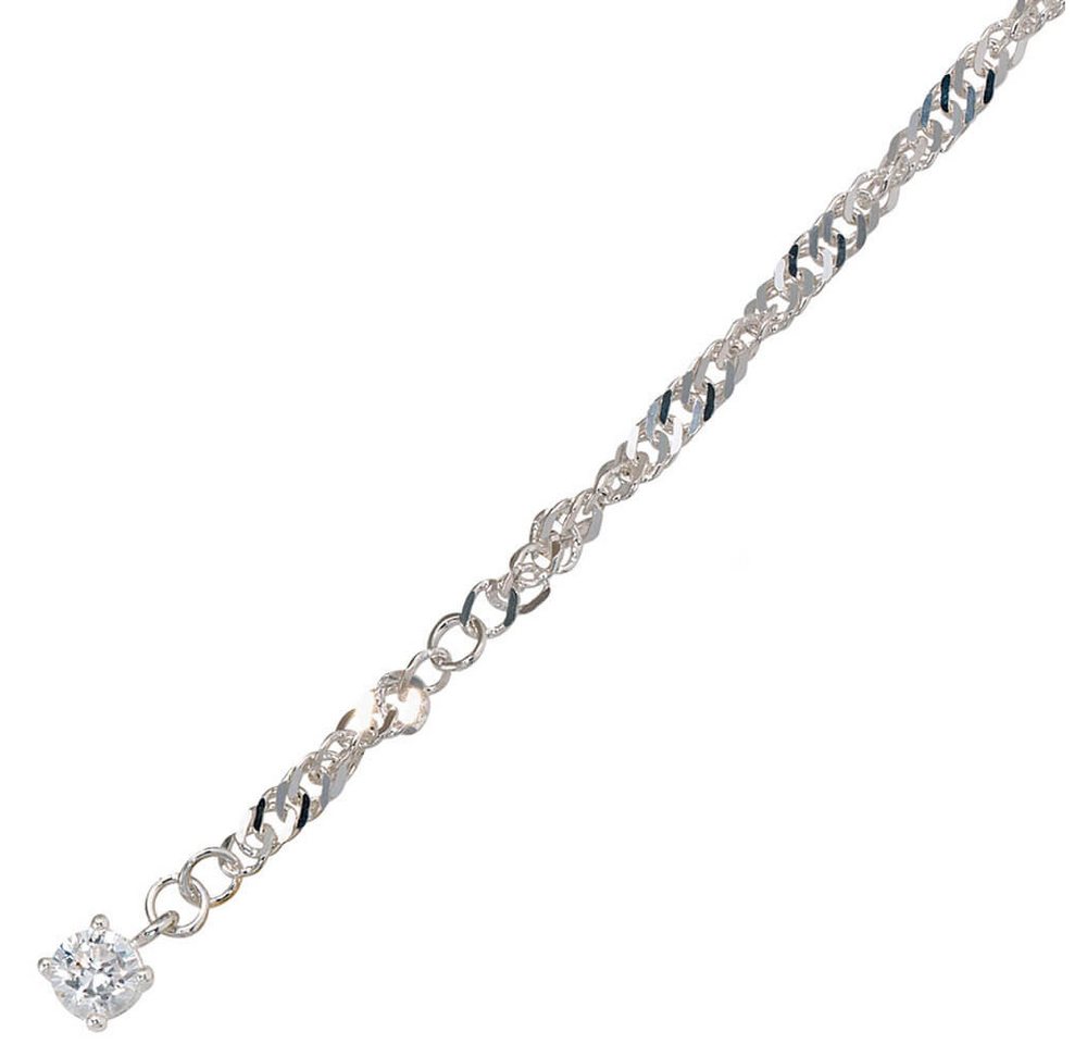 Schmuck Krone Fußkette Fußkettchen Fußkette mit Zirkonia 925 Silber 25cm Fußschmuck Damen von Schmuck Krone